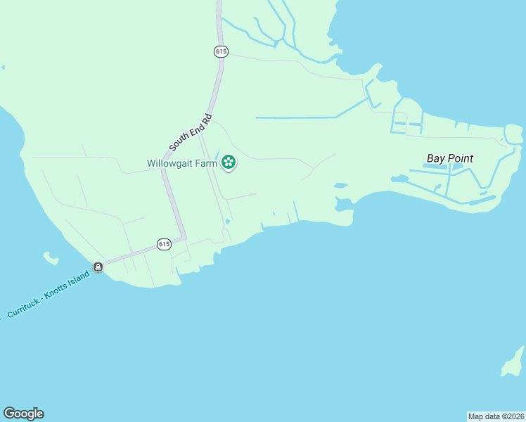 map of restaurants, bars, coffee shops, grocery stores, and more near 172 Lands End Road in Knotts Island