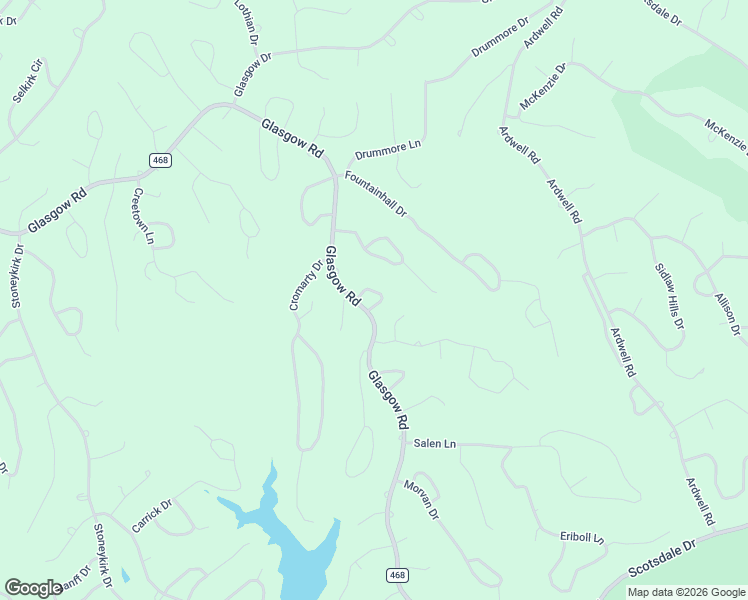 map of restaurants, bars, coffee shops, grocery stores, and more near 1 Lasswade Circle in Bella Vista
