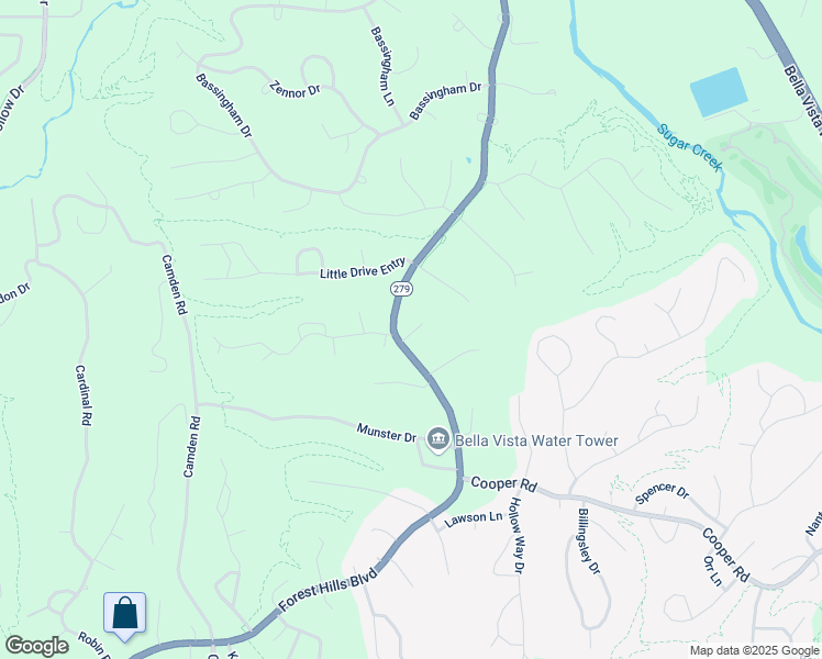 map of restaurants, bars, coffee shops, grocery stores, and more near 2 Ripley Lane in Bella Vista