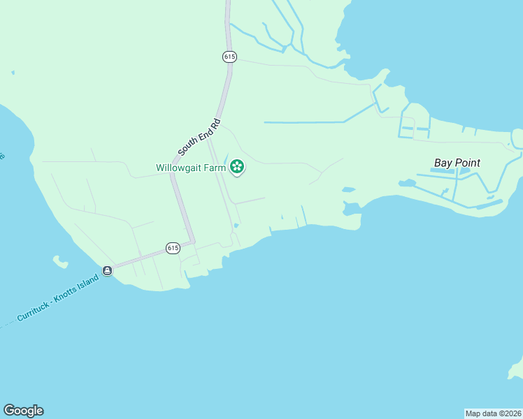 map of restaurants, bars, coffee shops, grocery stores, and more near 172 Lands End Road in Knotts Island
