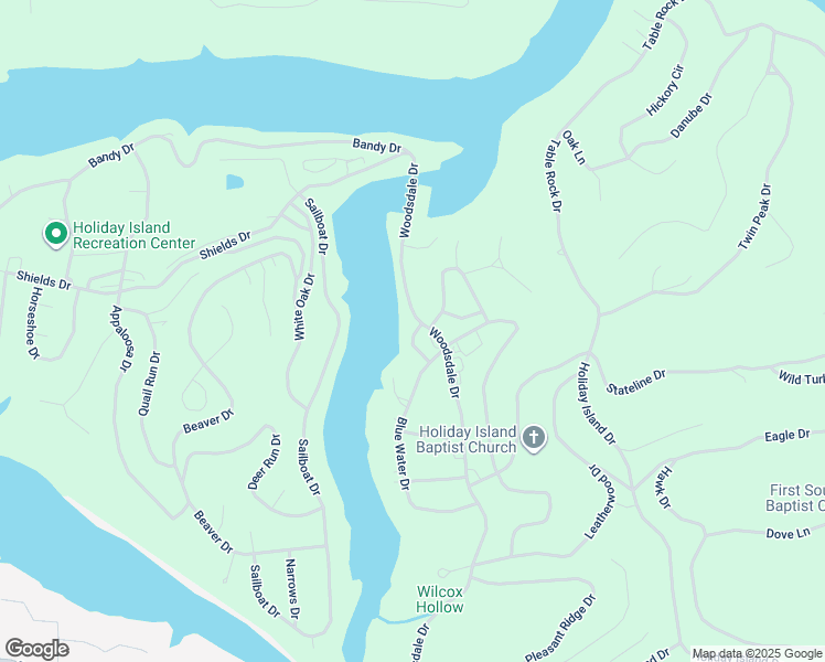 map of restaurants, bars, coffee shops, grocery stores, and more near 110 Woodsdale Drive in Holiday Island
