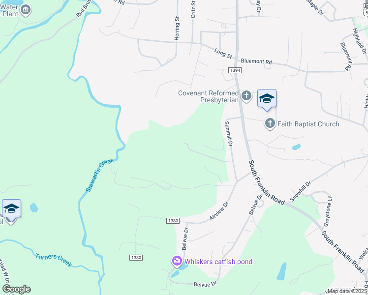 map of restaurants, bars, coffee shops, grocery stores, and more near 240 Summit Drive in Mount Airy