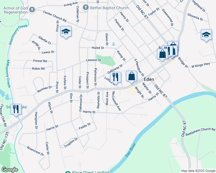 map of restaurants, bars, coffee shops, grocery stores, and more near 969 Washington Street in Eden