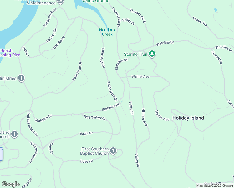 map of restaurants, bars, coffee shops, grocery stores, and more near 213 Table Rock Drive in Holiday Island