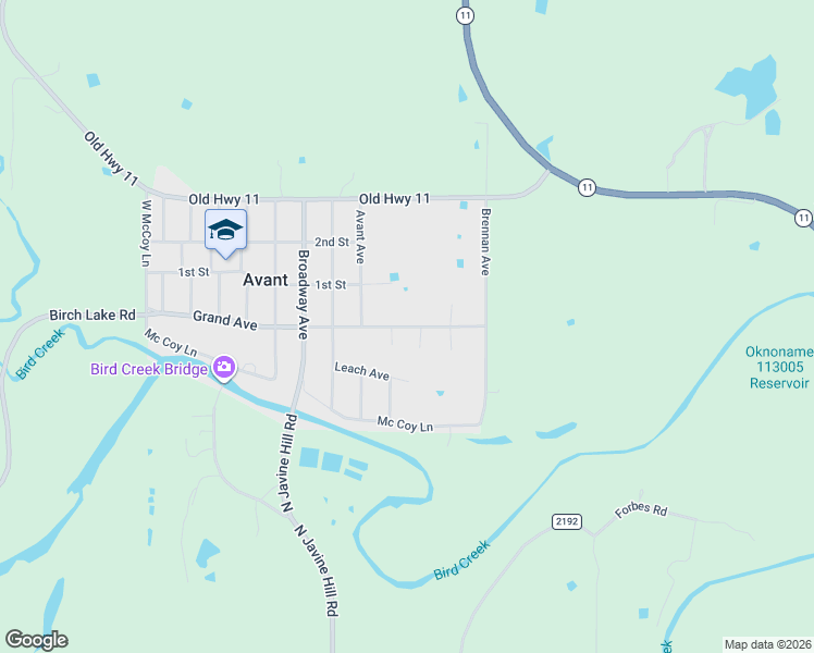 map of restaurants, bars, coffee shops, grocery stores, and more near 218 East Grand in Skiatook