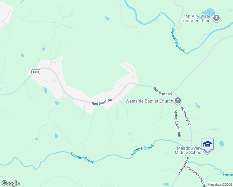 map of restaurants, bars, coffee shops, grocery stores, and more near 812 Red Brush Road in Mount Airy