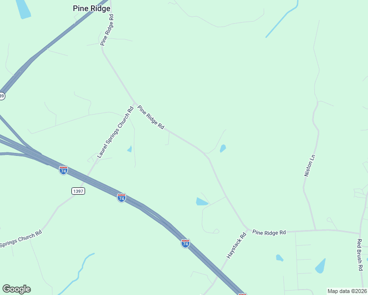 map of restaurants, bars, coffee shops, grocery stores, and more near 637 Pine Ridge Road in Mount Airy