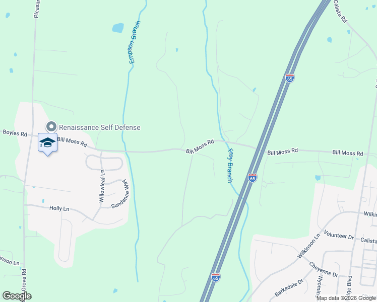 map of restaurants, bars, coffee shops, grocery stores, and more near Bill Moss Road in White House