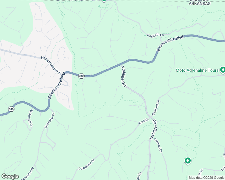 map of restaurants, bars, coffee shops, grocery stores, and more near 16 Stretford Drive in Bella Vista
