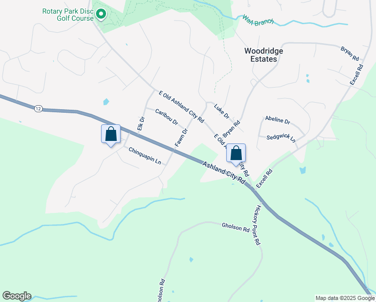 map of restaurants, bars, coffee shops, grocery stores, and more near 2907 Ashland City Road in Clarksville
