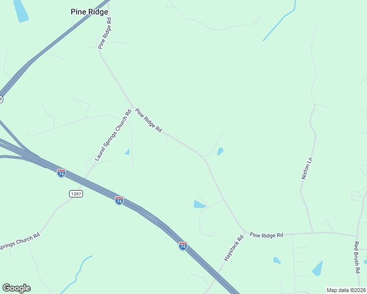 map of restaurants, bars, coffee shops, grocery stores, and more near 637 Pine Ridge Road in Mount Airy