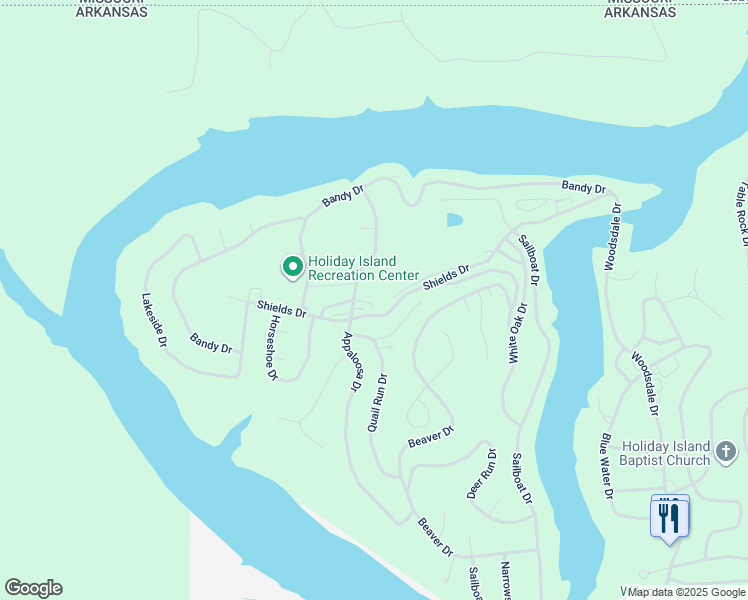 map of restaurants, bars, coffee shops, grocery stores, and more near 15 Ironwood Drive in Holiday Island