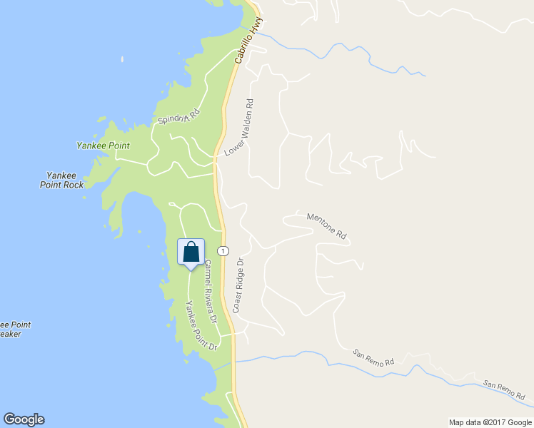 map of restaurants, bars, coffee shops, grocery stores, and more near 192 San Remo Road in Carmel-by-the-Sea