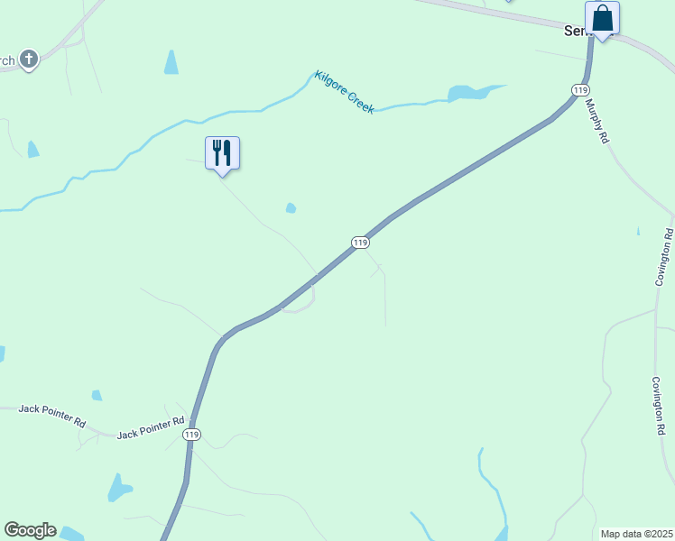 map of restaurants, bars, coffee shops, grocery stores, and more near 13650 North Carolina 119 in Semora