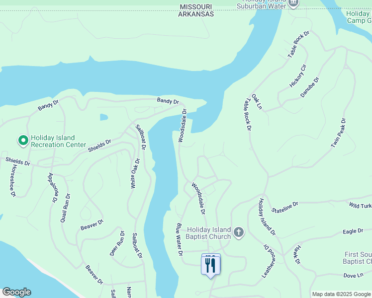 map of restaurants, bars, coffee shops, grocery stores, and more near 120 Woodsdale Drive in Eureka Springs