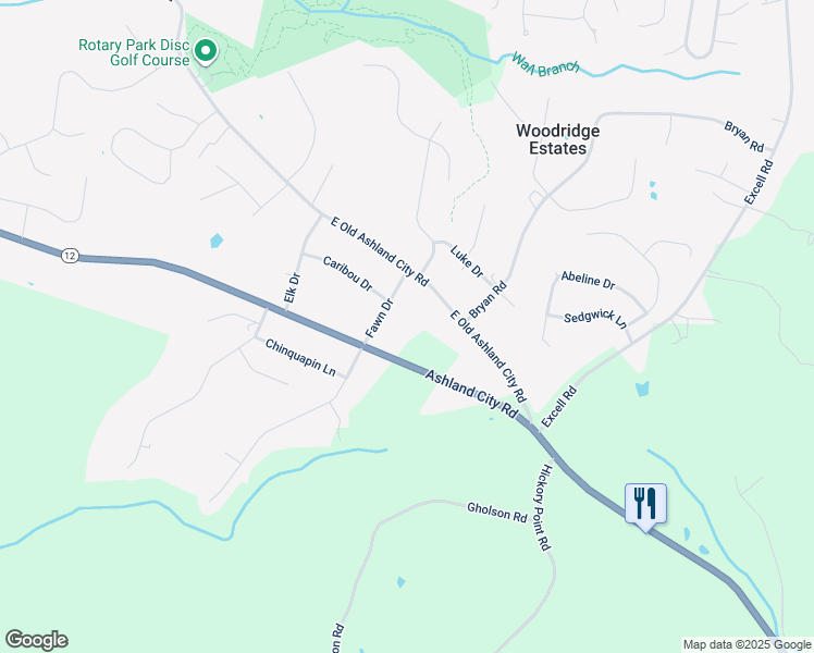 map of restaurants, bars, coffee shops, grocery stores, and more near 2907 Ashland City Road in Clarksville