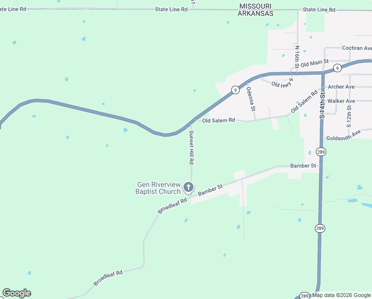 map of restaurants, bars, coffee shops, grocery stores, and more near 131 Sunset Hill Road in Mammoth Spring
