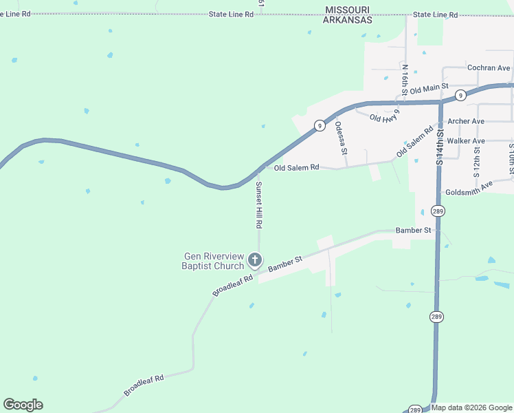 map of restaurants, bars, coffee shops, grocery stores, and more near 131 Sunset Hill Road in Mammoth Spring