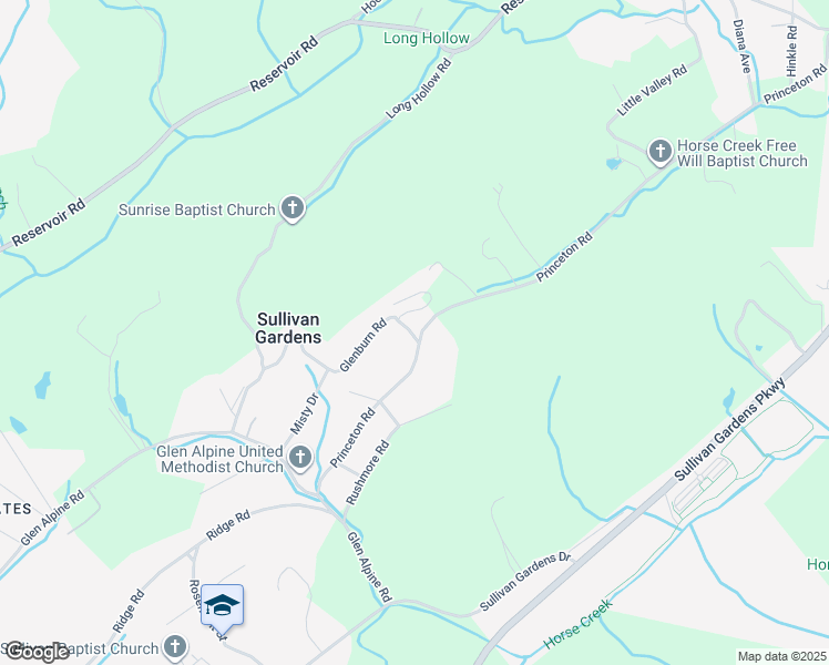 map of restaurants, bars, coffee shops, grocery stores, and more near 2217 Glenburn Road in Kingsport