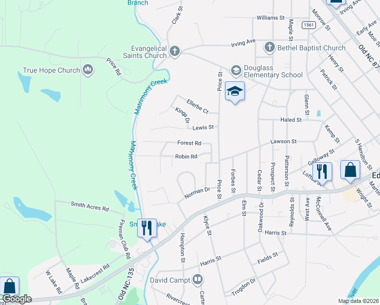 map of restaurants, bars, coffee shops, grocery stores, and more near 1230 Forest Road in Eden