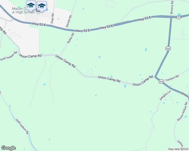 map of restaurants, bars, coffee shops, grocery stores, and more near 1263 Union Camp Road in Lafayette