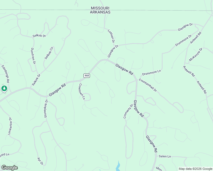 map of restaurants, bars, coffee shops, grocery stores, and more near 20 Roxburgh Drive in Bella Vista
