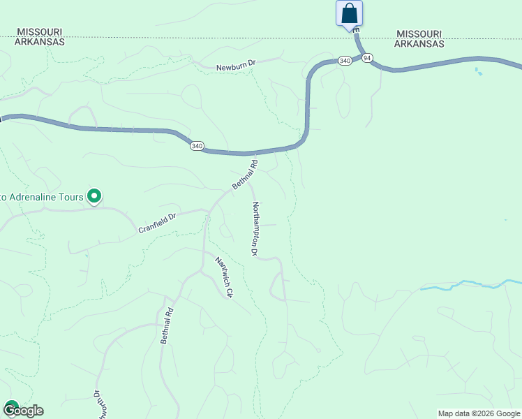 map of restaurants, bars, coffee shops, grocery stores, and more near 11 Northampton Drive in Bella Vista