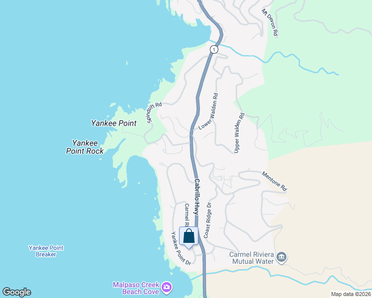 map of restaurants, bars, coffee shops, grocery stores, and more near 191 San Remo Road in Carmel-by-the-Sea