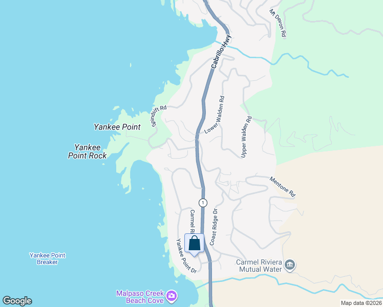 map of restaurants, bars, coffee shops, grocery stores, and more near 227 Spindrift Road in Carmel