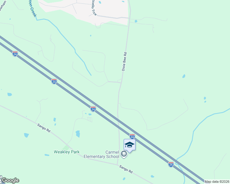 map of restaurants, bars, coffee shops, grocery stores, and more near 640 Dixie Bee Road in Clarksville