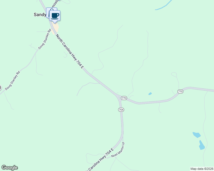 map of restaurants, bars, coffee shops, grocery stores, and more near 5307 North Carolina 704 in Sandy Ridge