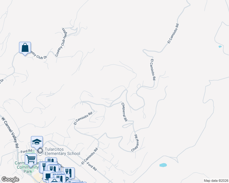 map of restaurants, bars, coffee shops, grocery stores, and more near 330 El Caminito Road in Carmel Valley