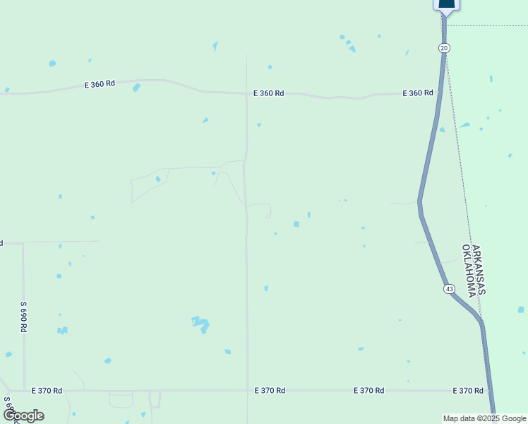 map of restaurants, bars, coffee shops, grocery stores, and more near 36301 South 700 Road in Jay