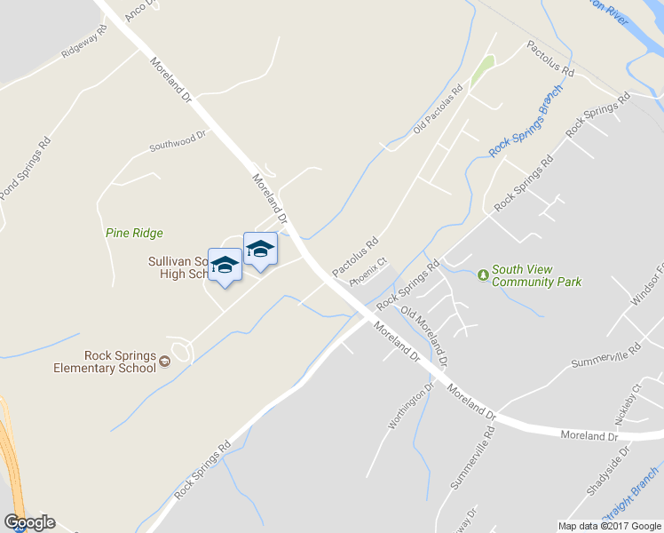 map of restaurants, bars, coffee shops, grocery stores, and more near 1261 Moreland Drive in Kingsport
