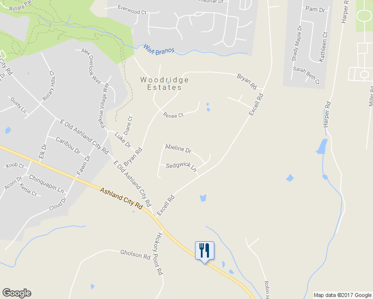 map of restaurants, bars, coffee shops, grocery stores, and more near 438 Excell Road in Clarksville