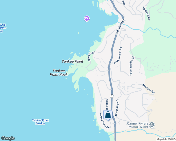 map of restaurants, bars, coffee shops, grocery stores, and more near 195 Spindrift Road in Carmel-by-the-Sea