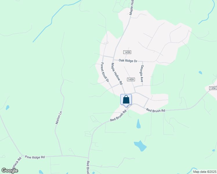 map of restaurants, bars, coffee shops, grocery stores, and more near 153 Forest Knoll Drive in Mount Airy