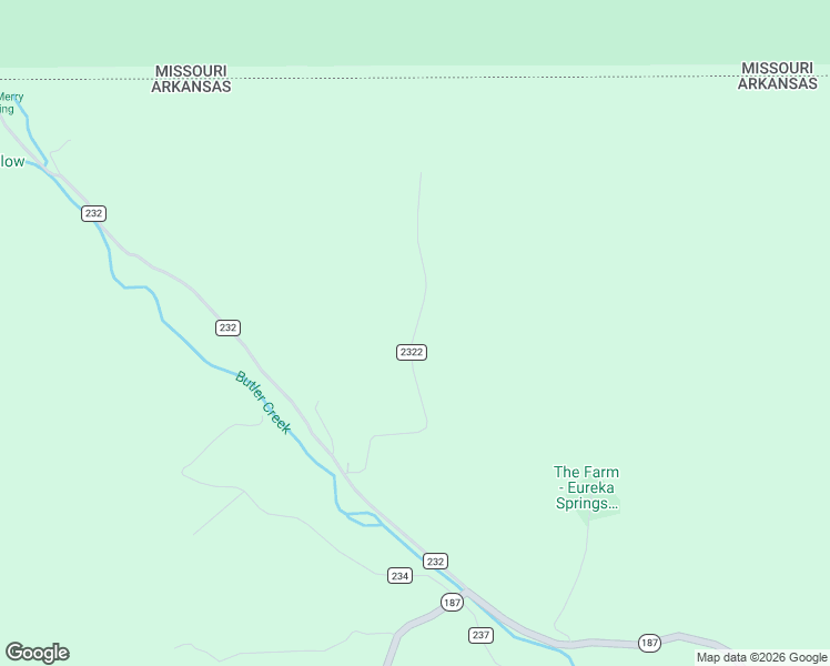 map of restaurants, bars, coffee shops, grocery stores, and more near County Road 2322 in Eureka Springs