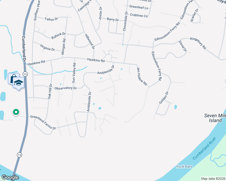 map of restaurants, bars, coffee shops, grocery stores, and more near 1379 Borrowdale Drive in Clarksville