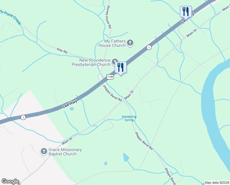 map of restaurants, bars, coffee shops, grocery stores, and more near 131 Phipps Bend Rd in Surgoinsville