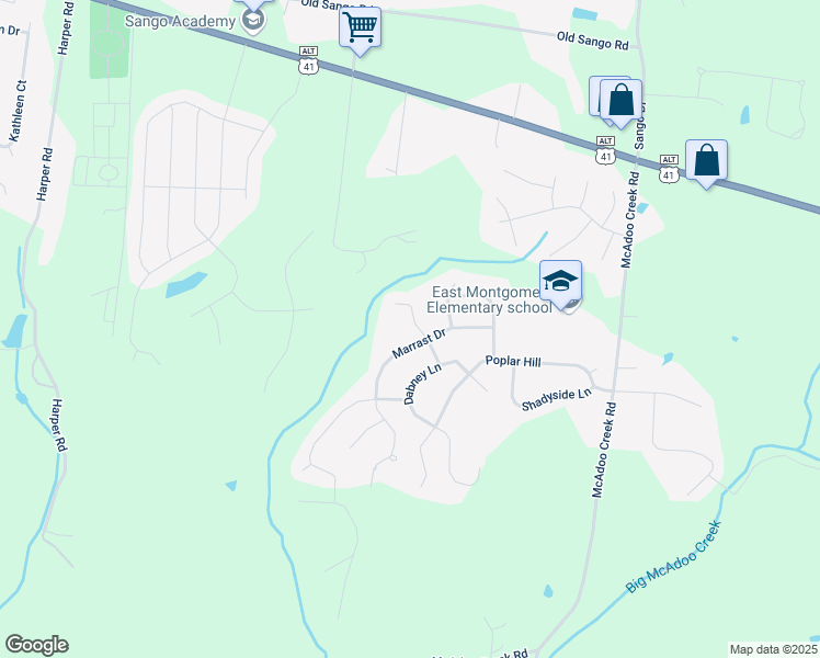 map of restaurants, bars, coffee shops, grocery stores, and more near 288 Fair Haven Drive in Clarksville