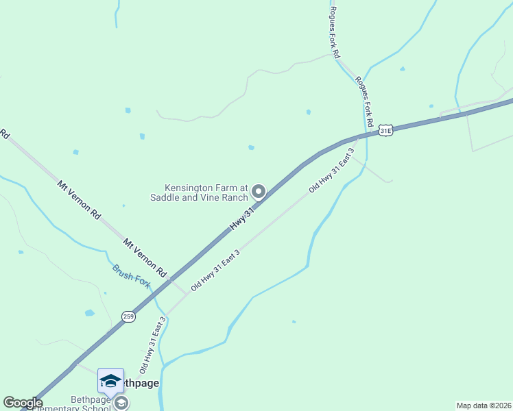 map of restaurants, bars, coffee shops, grocery stores, and more near 31E Highway 3554 in Bethpage