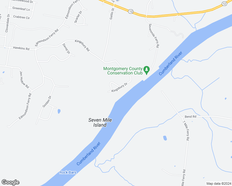 map of restaurants, bars, coffee shops, grocery stores, and more near 935 Kingsbury Drive in Clarksville