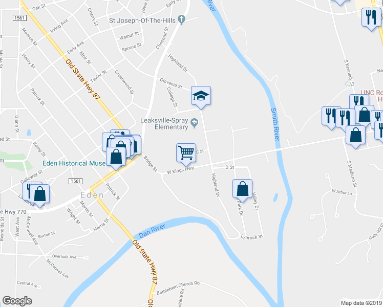 map of restaurants, bars, coffee shops, grocery stores, and more near 699 C Street in Eden