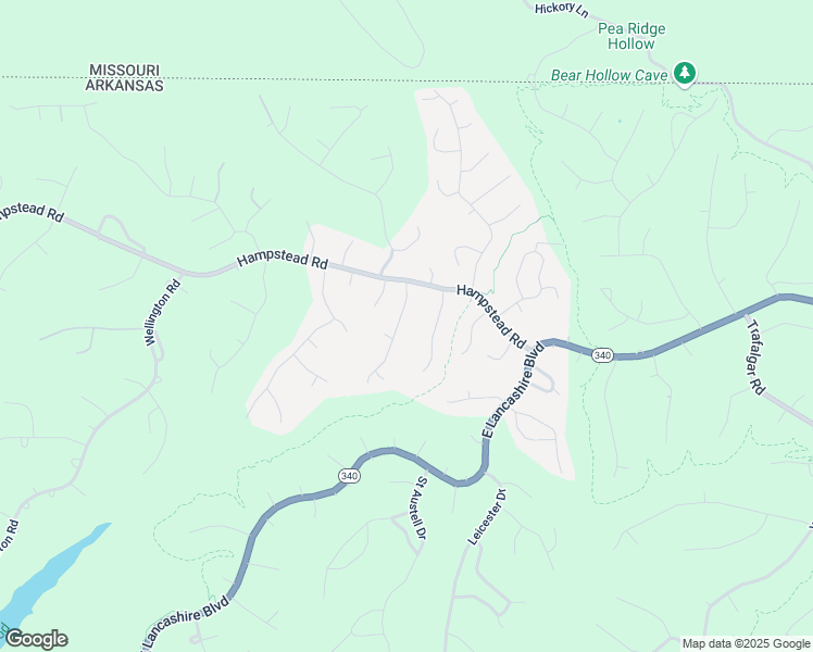 map of restaurants, bars, coffee shops, grocery stores, and more near 5 Hambleton Drive in Bella Vista