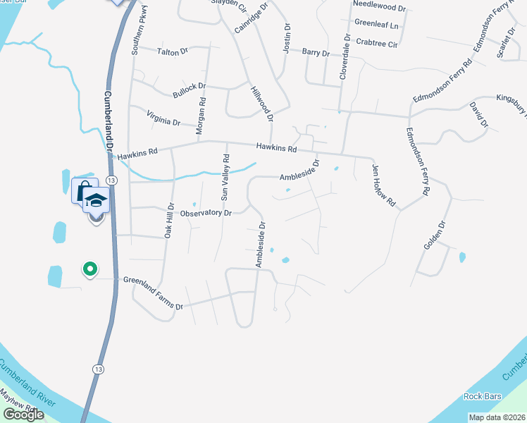 map of restaurants, bars, coffee shops, grocery stores, and more near 1383 Ambleside Drive in Clarksville