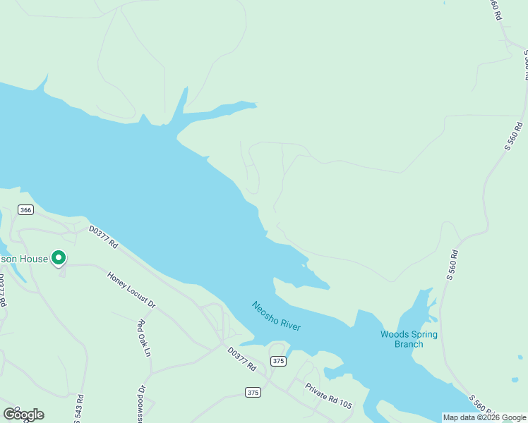 map of restaurants, bars, coffee shops, grocery stores, and more near 55571 E 365 Road in Jay