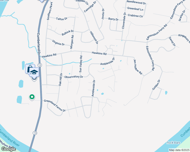 map of restaurants, bars, coffee shops, grocery stores, and more near 1383 Ambleside Drive in Clarksville