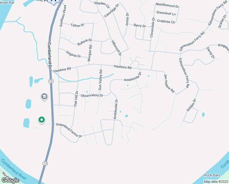 map of restaurants, bars, coffee shops, grocery stores, and more near 1387 Ambleside Drive in Clarksville