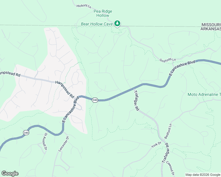 map of restaurants, bars, coffee shops, grocery stores, and more near 5 Woodbridge Drive in Bella Vista
